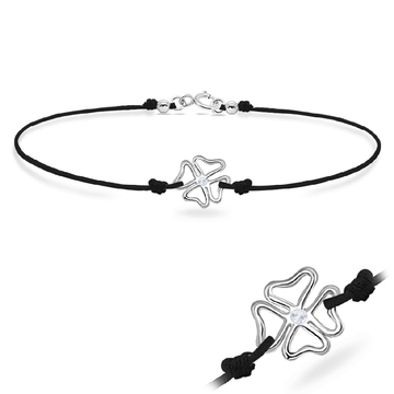 Matt Rope with Clover Leaf Silver Anklet ANK-104